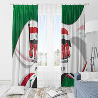 Syria Independence Day Window Curtain with National Flag and Emblem