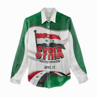 Syria Independence Day Women Casual Shirt with National Flag and Emblem