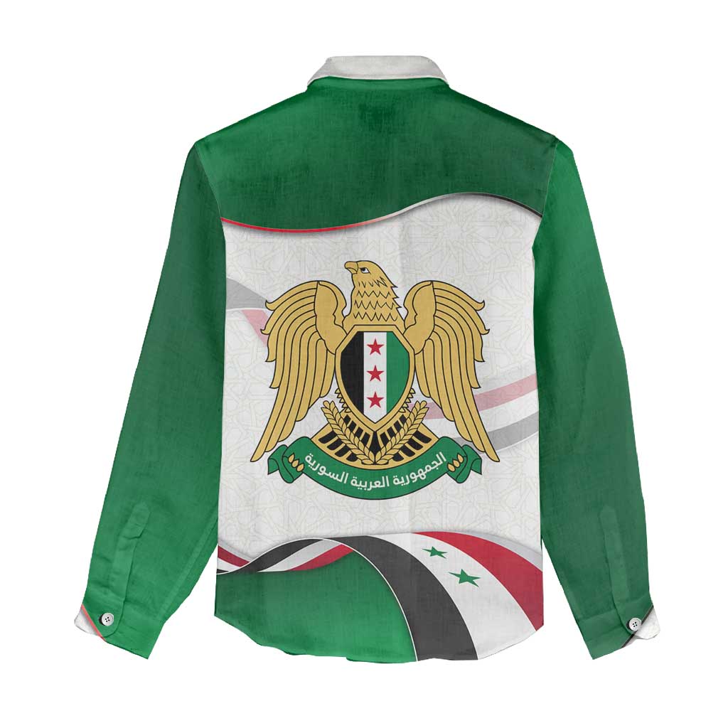 Syria Independence Day Women Casual Shirt with National Flag and Emblem
