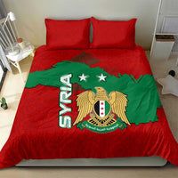 Syria National Emblem Bedding Set with Map and Flag Pattern
