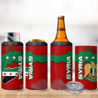 Syria National Emblem 4 in 1 Can Cooler Tumbler with Map and Flag Pattern