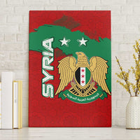 Syria National Emblem Canvas Wall Art with Map and Flag Pattern