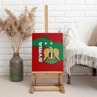 Syria National Emblem Canvas Wall Art with Map and Flag Pattern