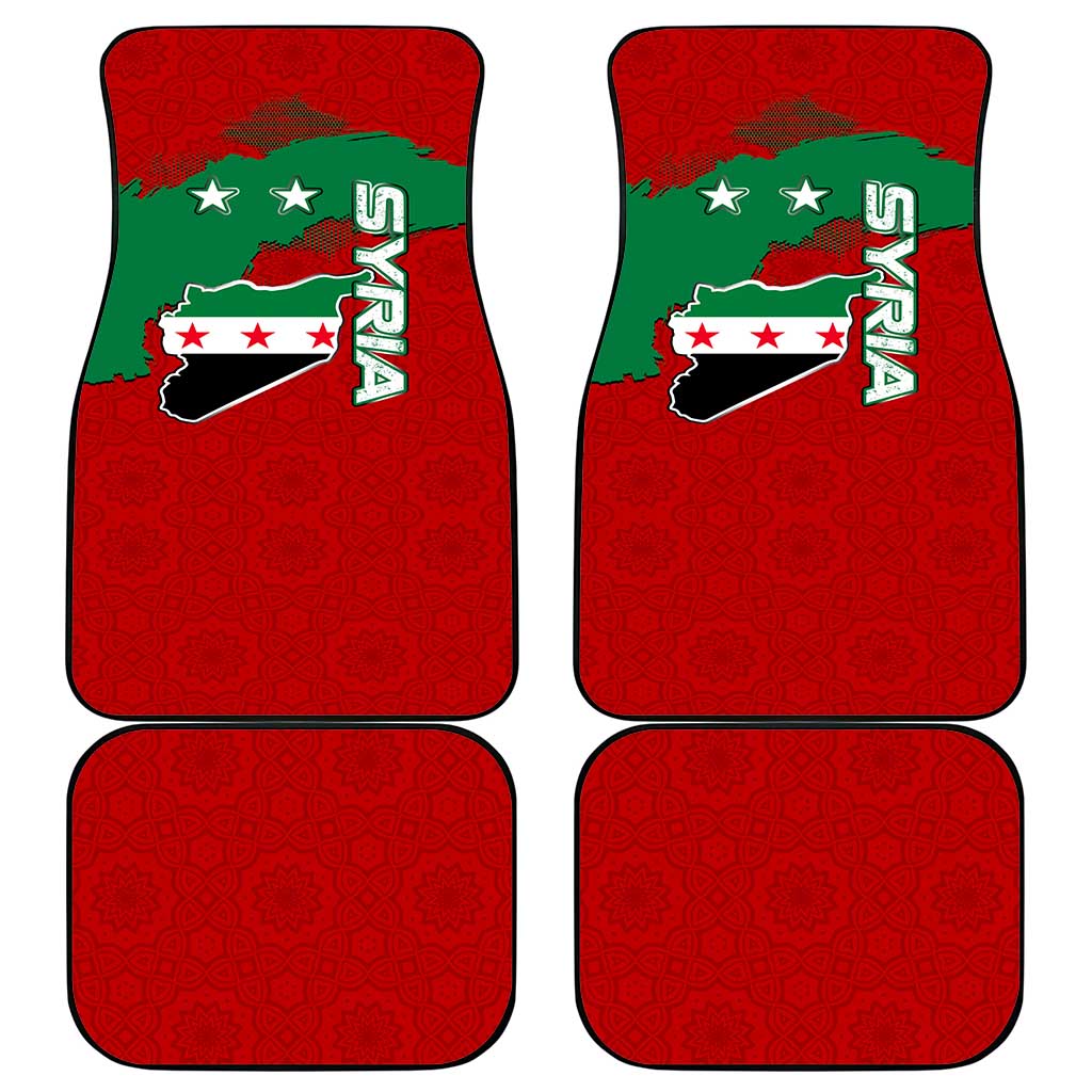 Syria National Emblem Car Mats with Map and Flag Pattern