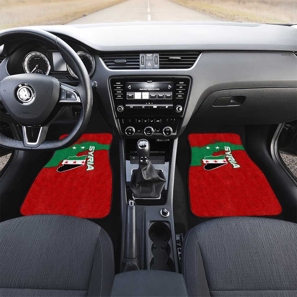 Syria National Emblem Car Mats with Map and Flag Pattern