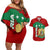 Syria National Emblem Couples Matching Off Shoulder Short Dress and Hawaiian Shirt with Map and Flag Pattern