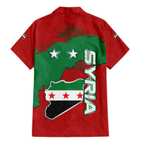 Syria National Emblem Family Matching Mermaid Dress and Hawaiian Shirt with Map and Flag Pattern