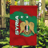 Syria National Emblem Garden Flag with Map and Flag Pattern