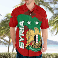 Syria National Emblem Hawaiian Shirt with Map and Flag Pattern