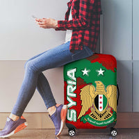 Syria National Emblem Luggage Cover with Map and Flag Pattern