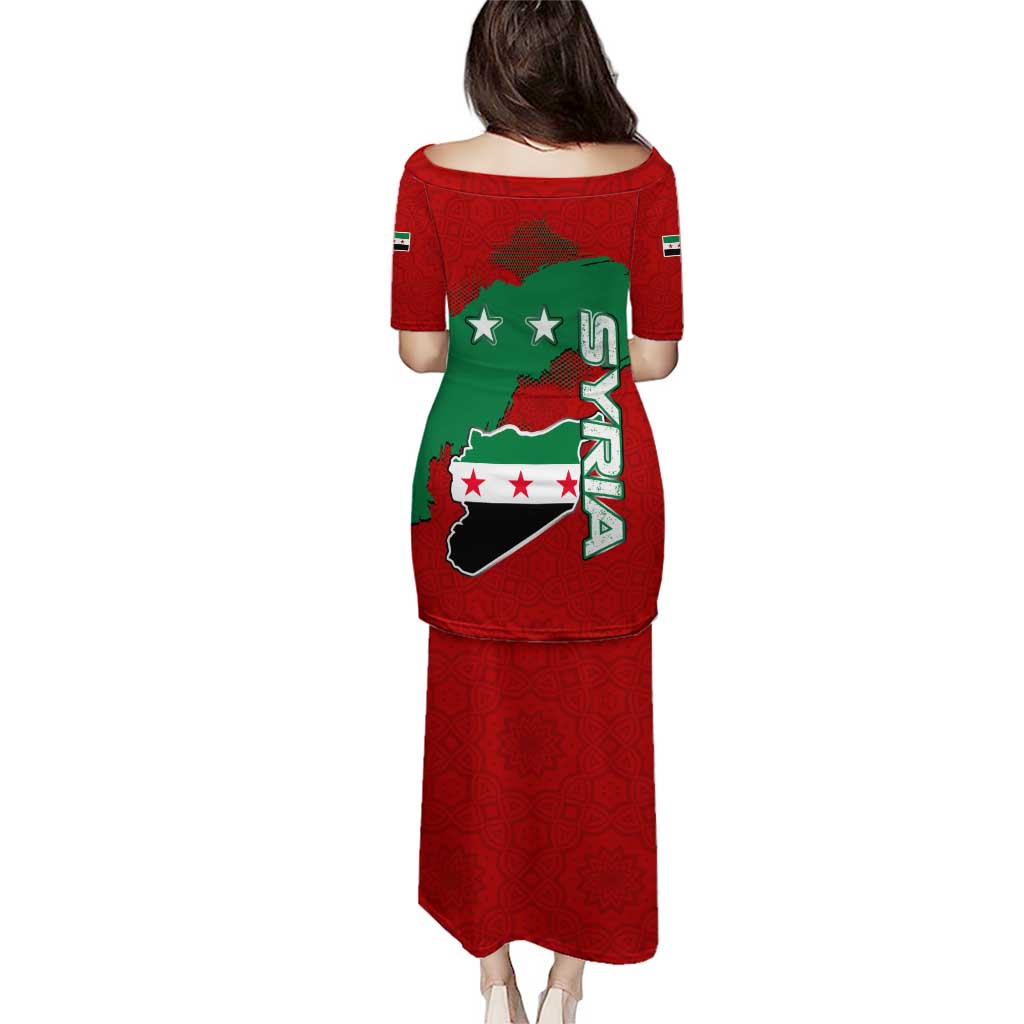 Syria National Emblem Puletasi with Map and Flag Pattern