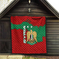 Syria National Emblem Quilt with Map and Flag Pattern