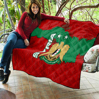 Syria National Emblem Quilt with Map and Flag Pattern