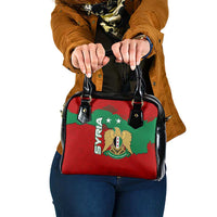 Syria National Emblem Shoulder Handbag with Map and Flag Pattern