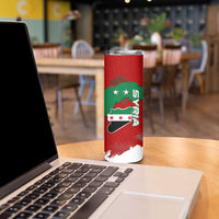 Syria National Emblem Skinny Tumbler with Map and Flag Pattern