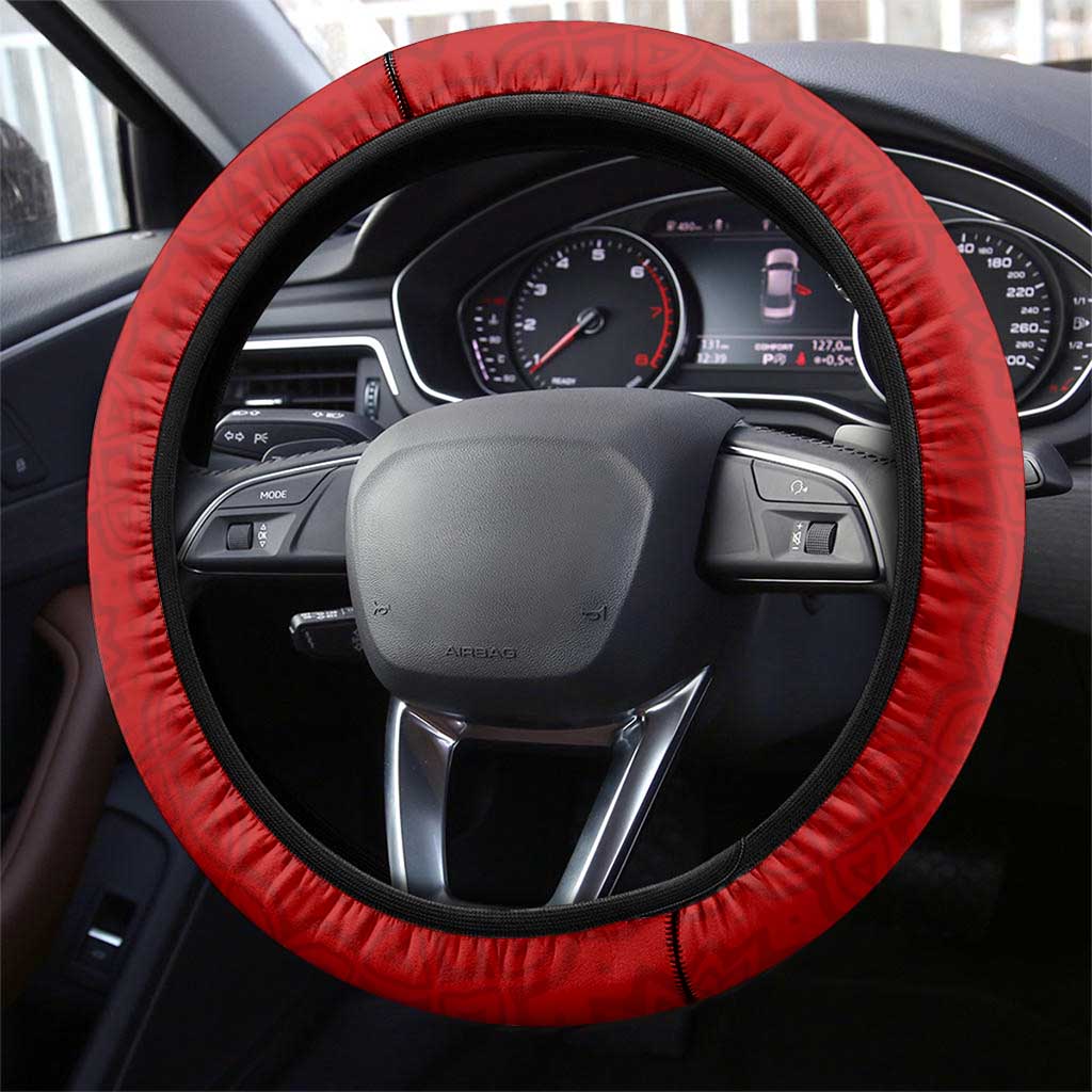 Syria National Emblem Steering Wheel Cover with Map and Flag Pattern