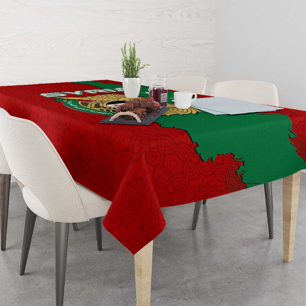 Syria National Emblem Tablecloth with Map and Flag Pattern