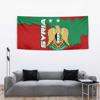 Syria National Emblem Tapestry with Map and Flag Pattern