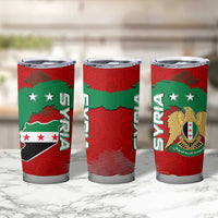 Syria National Emblem Tumbler Cup with Map and Flag Pattern