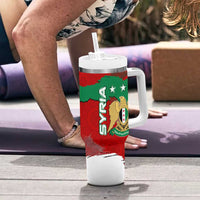 Syria National Emblem Tumbler With Handle with Map and Flag Pattern