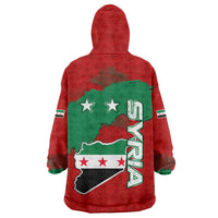 Syria National Emblem Wearable Blanket Hoodie with Map and Flag Pattern