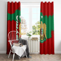Syria National Emblem Window Curtain with Map and Flag Pattern