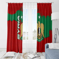 Syria National Emblem Window Curtain with Map and Flag Pattern