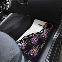 Personalized Bowling Flame Car Mats Black and White Split Pattern and Purple Fireball Graphics - Wonder Print Shop