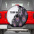 Personalized Bowling Flame Spare Tire Cover Black and White Split Pattern and Purple Fireball Graphics - Wonder Print Shop