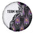 Personalized Bowling Flame Spare Tire Cover Black and White Split Pattern and Purple Fireball Graphics - Wonder Print Shop