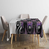 Personalized Bowling Flame Tablecloth Black and White Split Pattern and Purple Fireball Graphics - Wonder Print Shop