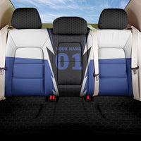 Personalized Bass Fishing Back Car Seat Cover Jumping Fish and Blue White Lightning Pattern Design - Wonder Print Shop