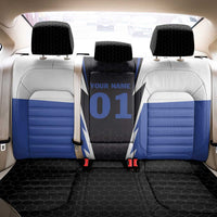 Personalized Bass Fishing Back Car Seat Cover Jumping Fish and Blue White Lightning Pattern Design - Wonder Print Shop