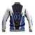 Personalized Bass Fishing Baseball Jacket Jumping Fish and Blue White Lightning Pattern Design - Wonder Print Shop