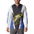 Personalized Bass Fishing Button Sweatshirt Jumping Fish and Blue White Lightning Pattern Design - Wonder Print Shop
