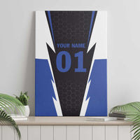 Personalized Bass Fishing Canvas Wall Art Jumping Fish and Blue White Lightning Pattern Design - Wonder Print Shop
