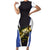 Personalized Bass Fishing Family Matching Short Sleeve Bodycon Dress and Hawaiian Shirt Jumping Fish and Blue White Lightning Pattern Design - Wonder Print Shop