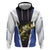 Personalized Bass Fishing Hoodie Jumping Fish and Blue White Lightning Pattern Design - Wonder Print Shop