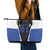 Personalized Bass Fishing Leather Tote Bag Jumping Fish and Blue White Lightning Pattern Design - Wonder Print Shop