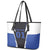 Personalized Bass Fishing Leather Tote Bag Jumping Fish and Blue White Lightning Pattern Design - Wonder Print Shop