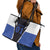 Personalized Bass Fishing Leather Tote Bag Jumping Fish and Blue White Lightning Pattern Design - Wonder Print Shop