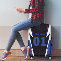 Personalized Bass Fishing Luggage Cover Jumping Fish and Blue White Lightning Pattern Design - Wonder Print Shop