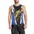 Personalized Bass Fishing Men Tank Top Jumping Fish and Blue White Lightning Pattern Design - Wonder Print Shop