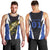 Personalized Bass Fishing Men Tank Top Jumping Fish and Blue White Lightning Pattern Design - Wonder Print Shop