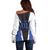 Personalized Bass Fishing Off Shoulder Sweater Jumping Fish and Blue White Lightning Pattern Design - Wonder Print Shop