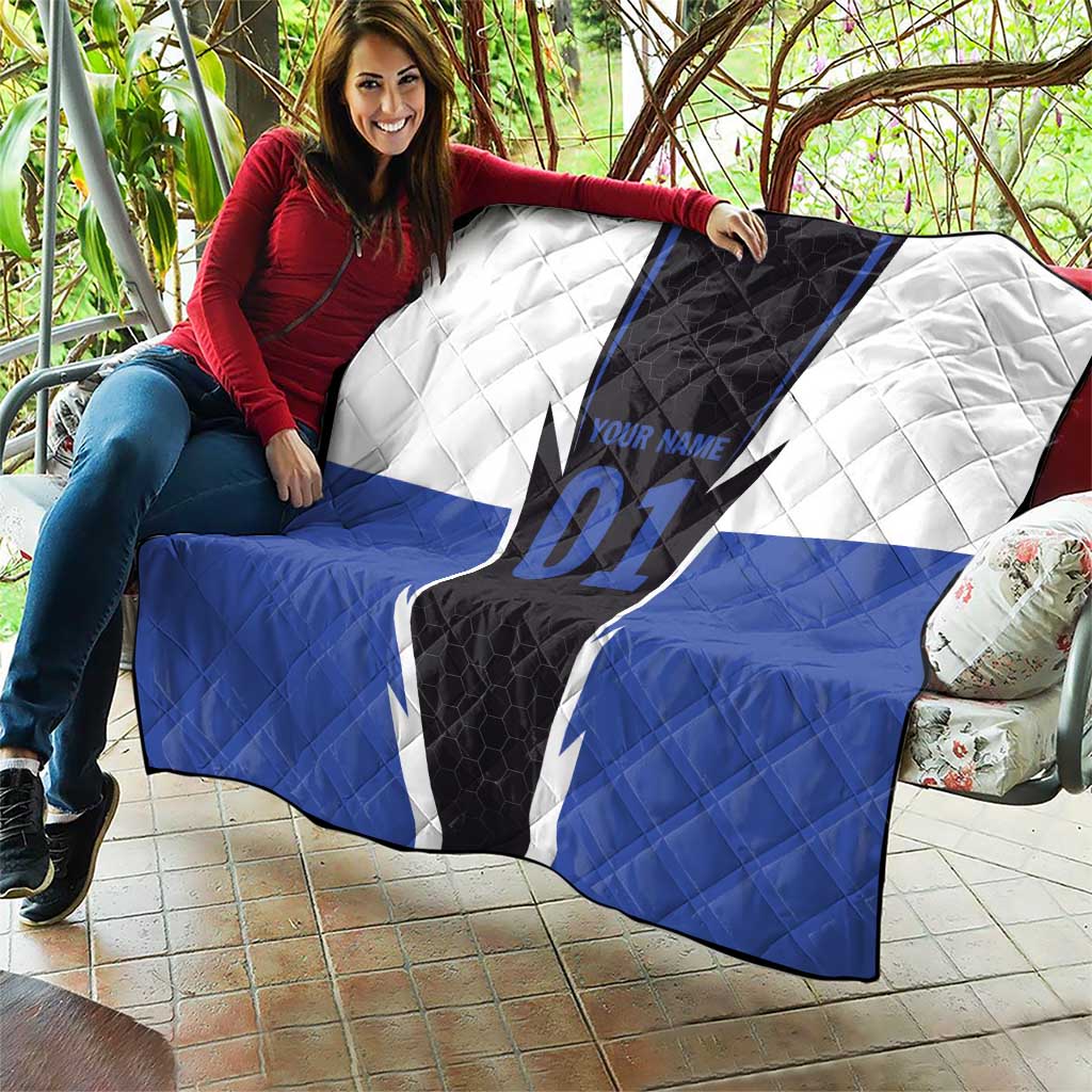 Personalized Bass Fishing Quilt Jumping Fish and Blue White Lightning Pattern Design - Wonder Print Shop