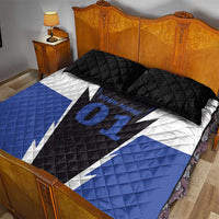 Personalized Bass Fishing Quilt Bed Set Jumping Fish and Blue White Lightning Pattern Design - Wonder Print Shop