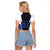 Personalized Bass Fishing Raglan Cropped T Shirt Jumping Fish and Blue White Lightning Pattern Design - Wonder Print Shop