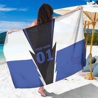 Personalized Bass Fishing Sarong Jumping Fish and Blue White Lightning Pattern Design - Wonder Print Shop