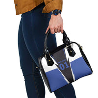 Personalized Bass Fishing Shoulder Handbag Jumping Fish and Blue White Lightning Pattern Design - Wonder Print Shop